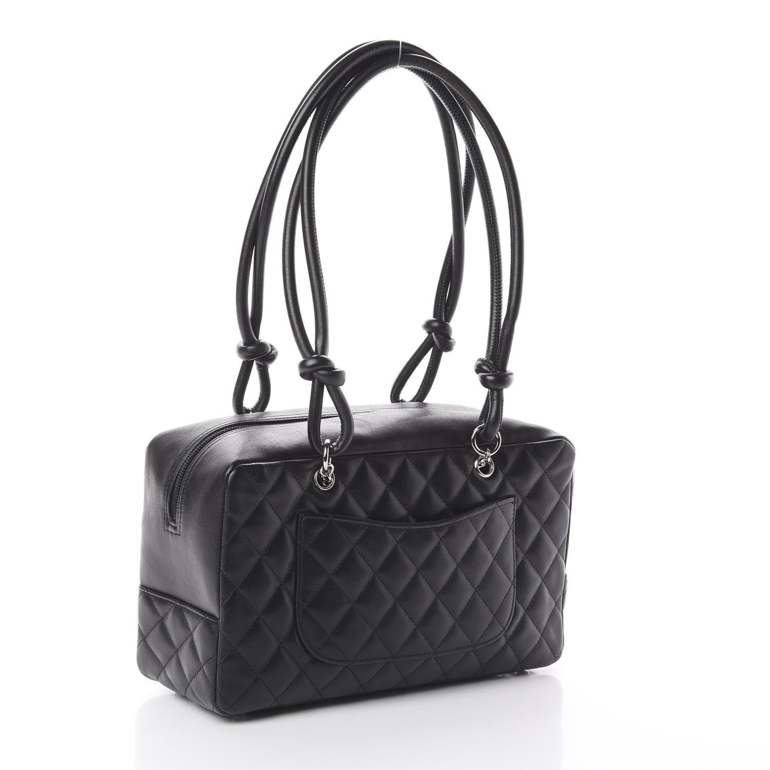 Chanel Calfskin Quilted Large Cambon Bowler Black 2 of 8