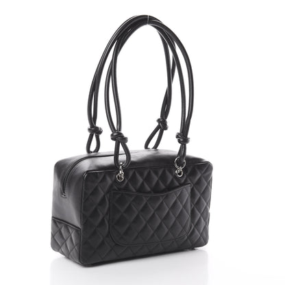 Chanel Calfskin Quilted Large Cambon Bowler Black 2 of 8