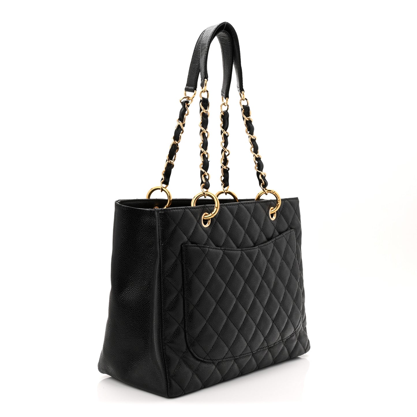 Caviar Quilted Grand Shopping Tote GST Black