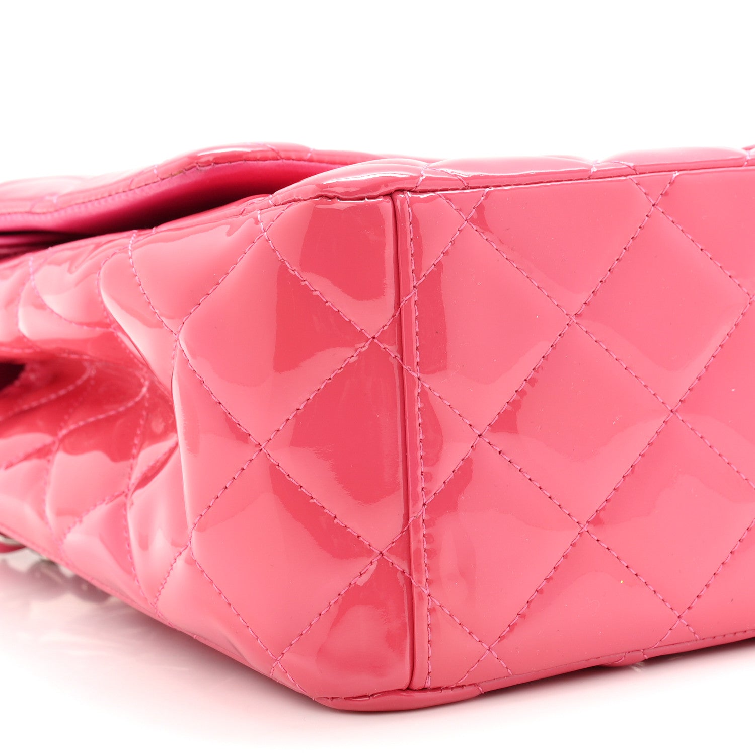Chanel Patent Maxi Quilted Double Flap Fuchsia 10 of 12