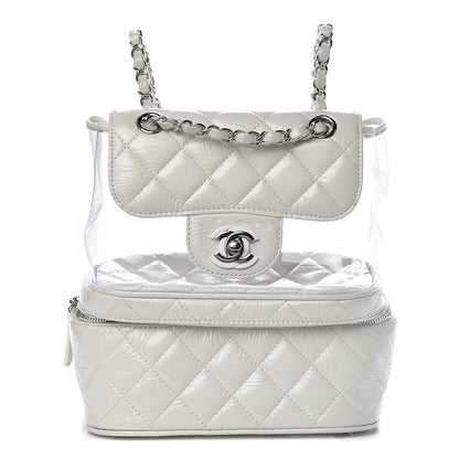 Chanel Crumpled Calfskin PVC Quilted Backpack White 1 of 13