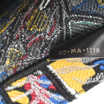 Christian Dior Canvas Embroidered Butterfly Book Tote Black Multicolor 7 of 12