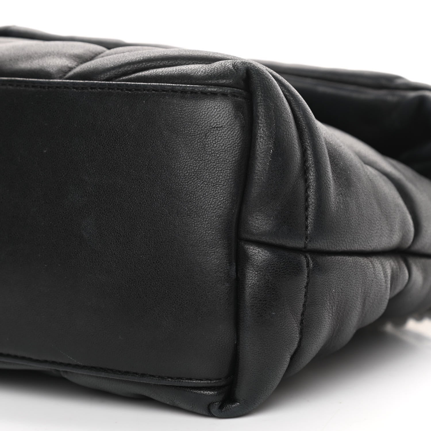 Saint Laurent Lambskin Quilted Small Loulou Puffer Monogram Chain Satchel Black 11 of 14