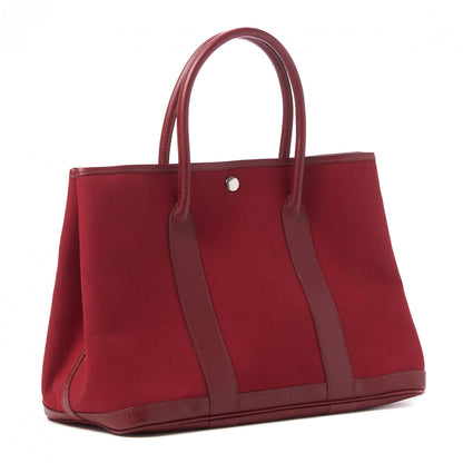 Hermes Buffle Sindhu Toile Garden Party 36 MM Tote Rouge Imperial 3 of 8