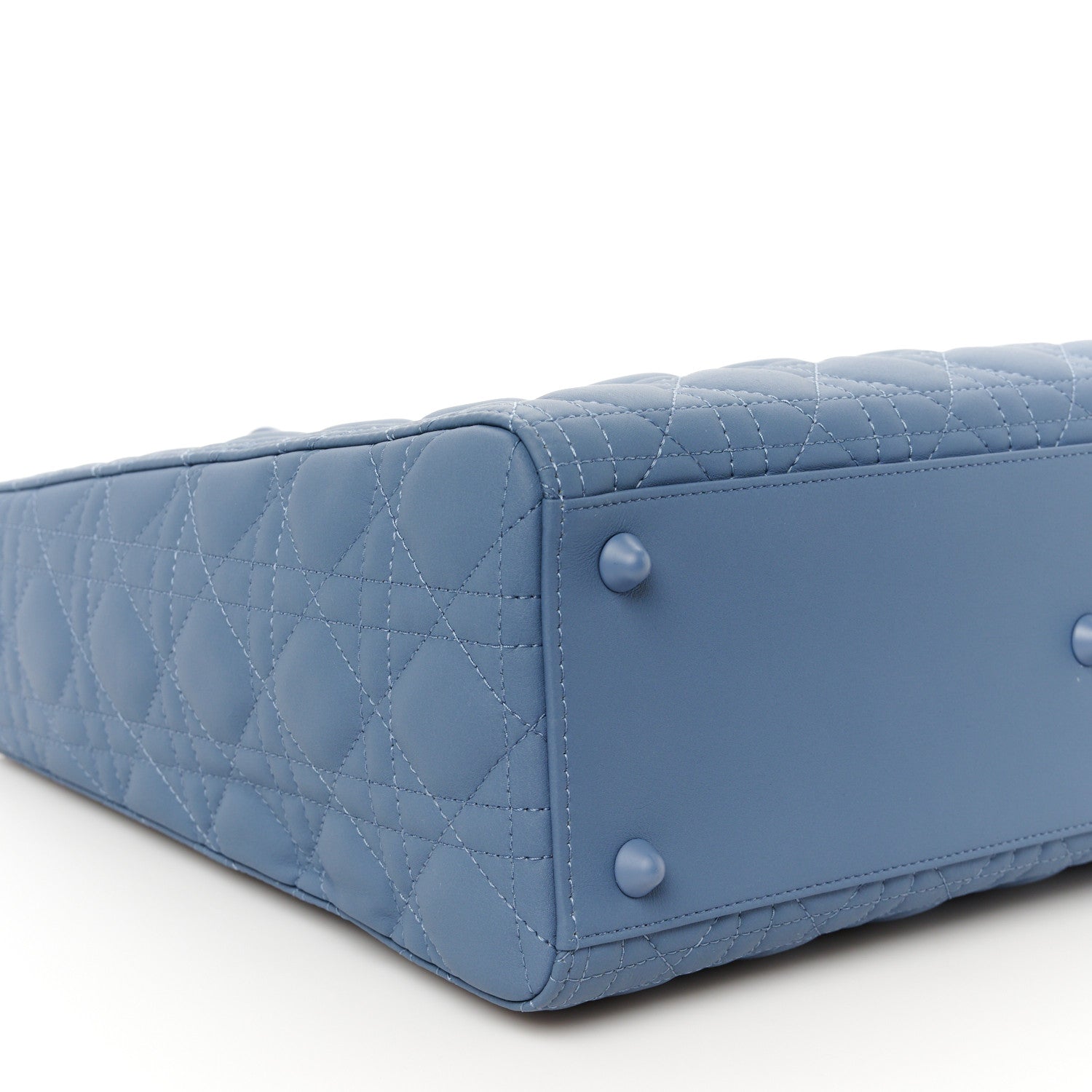 Christian Dior Ultra Matte Calfskin Cannage Large Lady Dior Blue 9 of 10