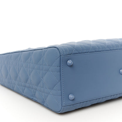 Christian Dior Ultra Matte Calfskin Cannage Large Lady Dior Blue 9 of 10