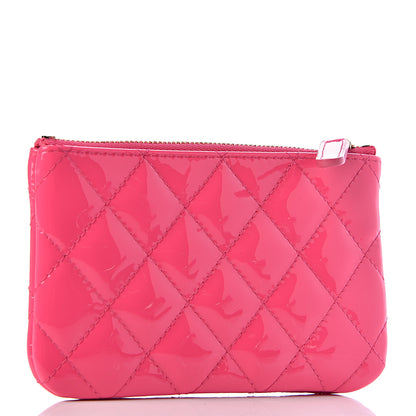 Chanel Patent Quilted Small Cosmetic Case Pink 3 of 8