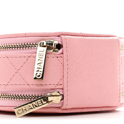 Chanel Caviar Quilted Round Handle With Care Vanity With Chain Pink 10 of 11