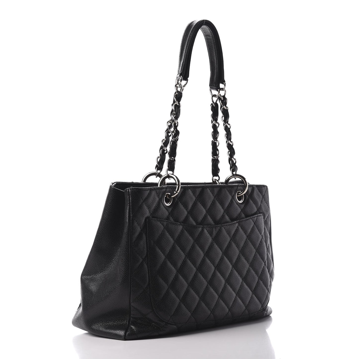 Caviar Quilted Grand Shopping Tote GST Black
