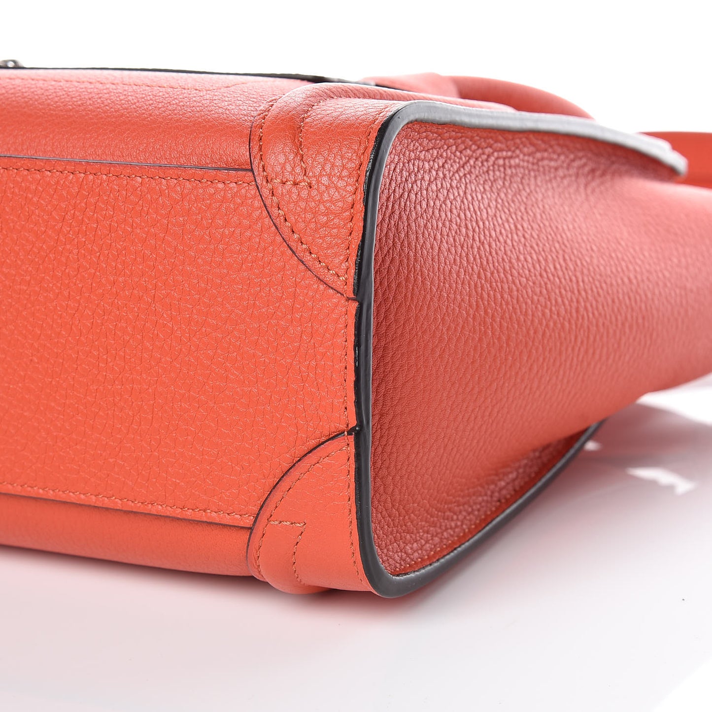 Drummed Calfskin Nano Luggage Vermillion