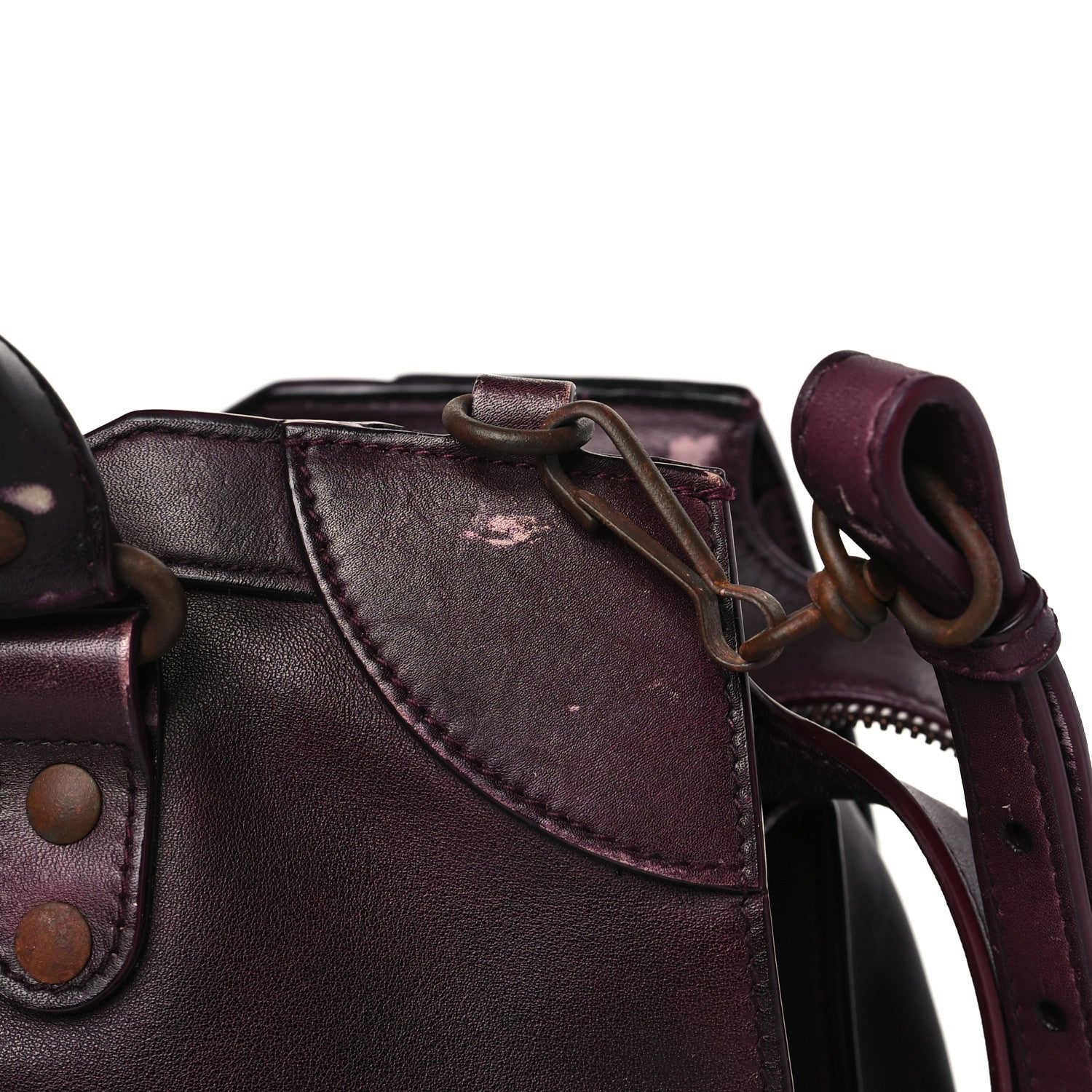 Balenciaga Used Calfskin Rust Hardware Neo Classic City Burgundy 12 of 17