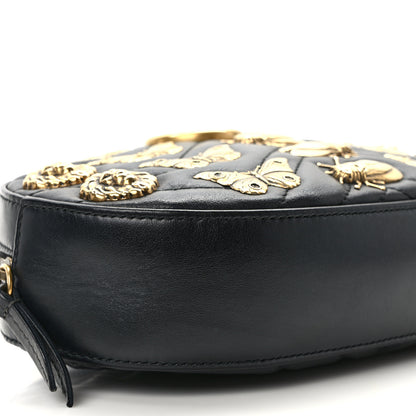 Gucci Calfskin Matelasse Animal Studs GG Marmont Belt Bag 95 34 85/34 Black 9 of 15