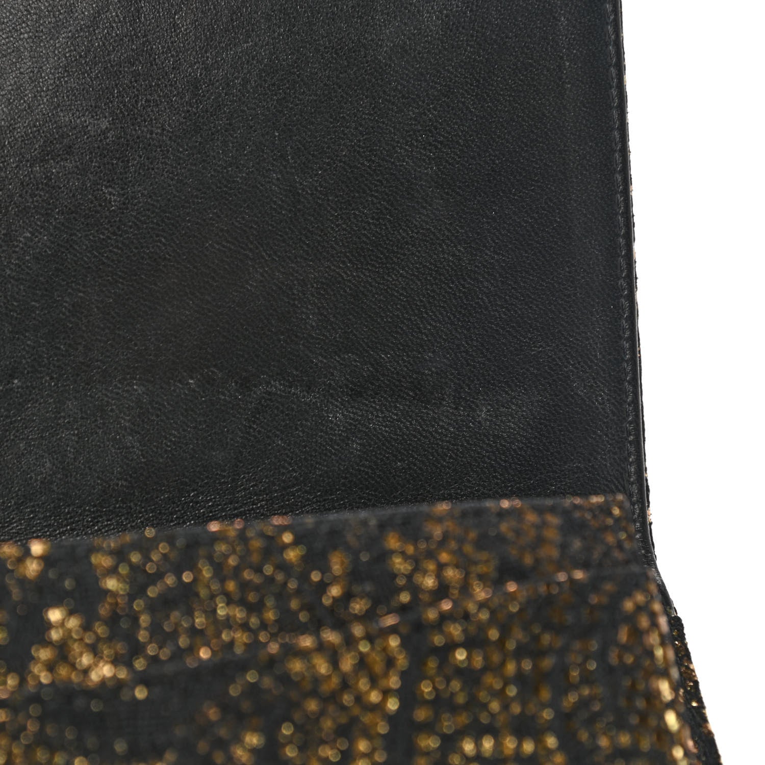 Chanel Metallic Tweed Quilted Clutch Black Gold 9 of 9