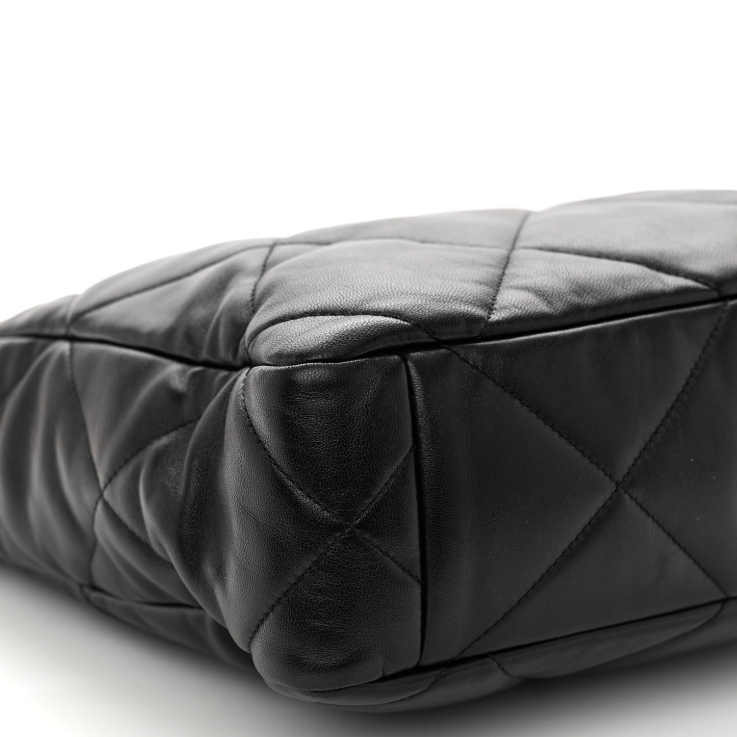 Lambskin Quilted Chanel 19 Shopping Bag Black