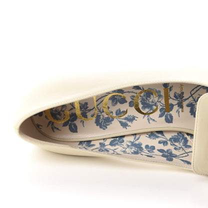 Gucci Malaga Kid GG Victoire 55mm Loafer Pumps 38.5 Vintage White 7 of 10
