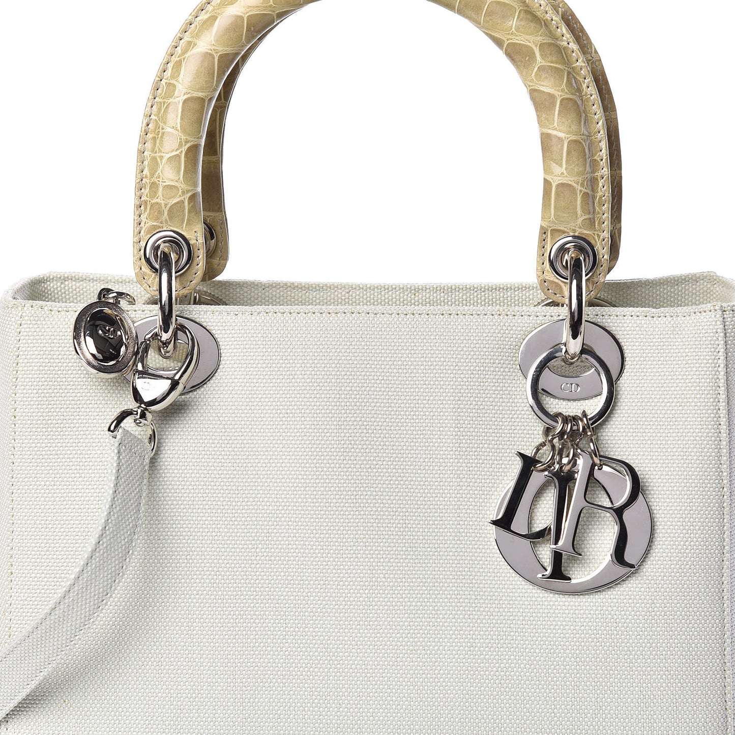 Canvas Crocodile Medium Lady Dior Vert Clair