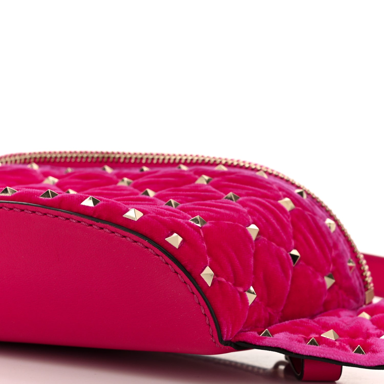 Valentino Garavani Velvet Rockstud Spike Belt Bag 85 Disco Pink 9 of 10