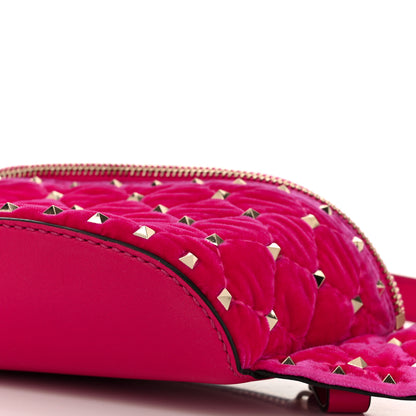Valentino Garavani Velvet Rockstud Spike Belt Bag 85 Disco Pink 9 of 10