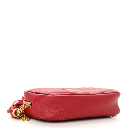 Saint Laurent Grain De Poudre Matelasse Monogram Mini Lou Camera Bag Eros Red 4 of 12