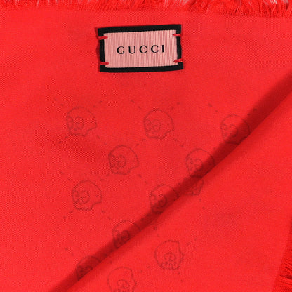 Gucci Modal Silk Twill GG Hamlet Square Scarf Flame Blue 2 of 3