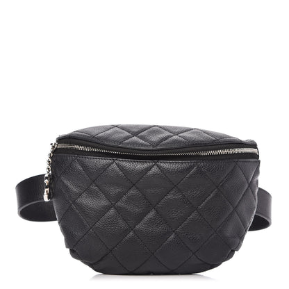 Chanel Grained Calfskin Quilted Waist Belt Bag Black 1 of 11