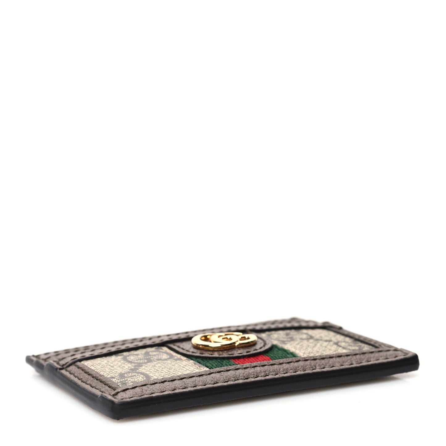 GG Supreme Monogram Ophidia Card Holder Brown
