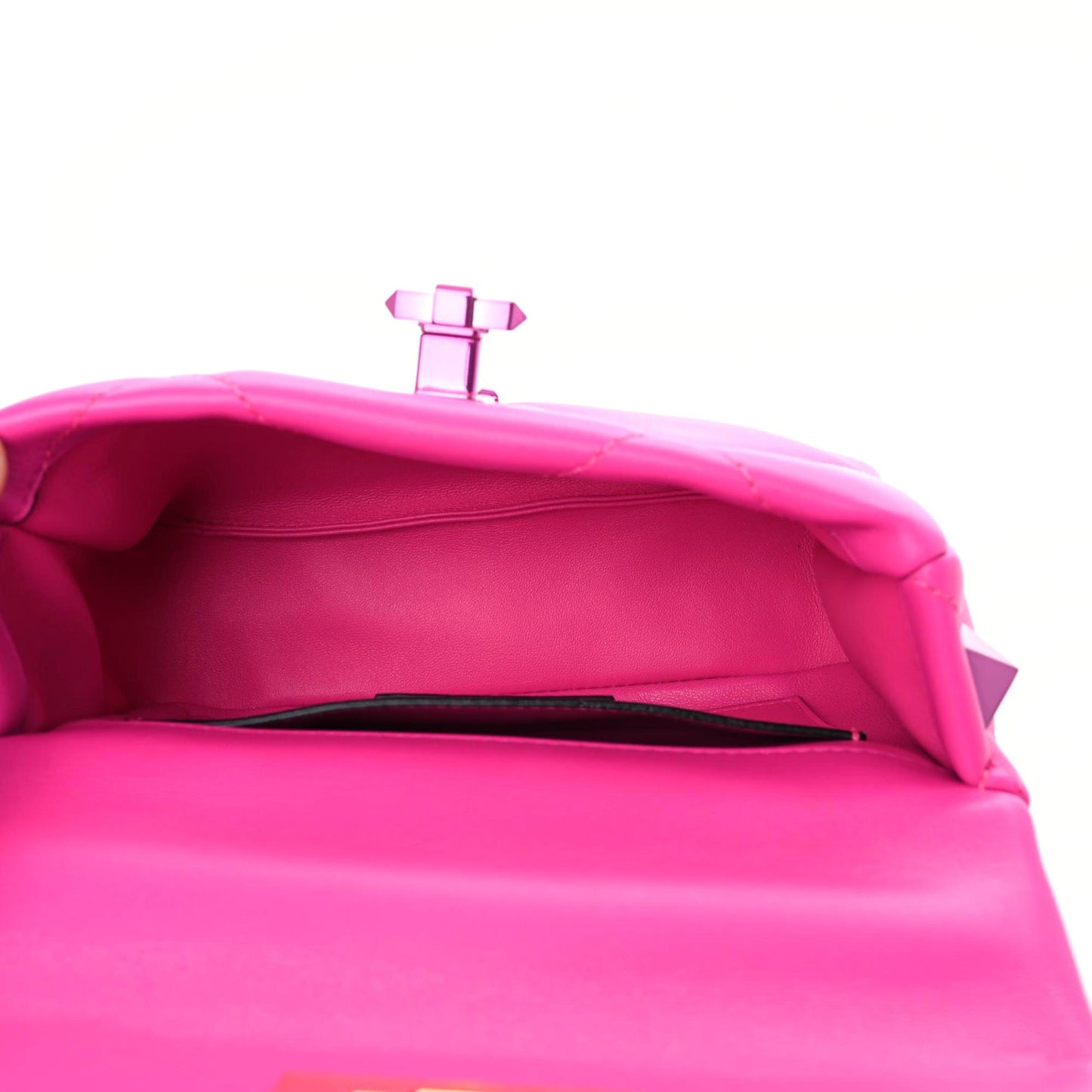 Nappa Lacquer Monochrome Small Roman Stud Shoulder Bag Pink PP