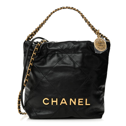 Chanel Shiny Calfskin Quilted Mini Chanel 22 Black 1 of 11