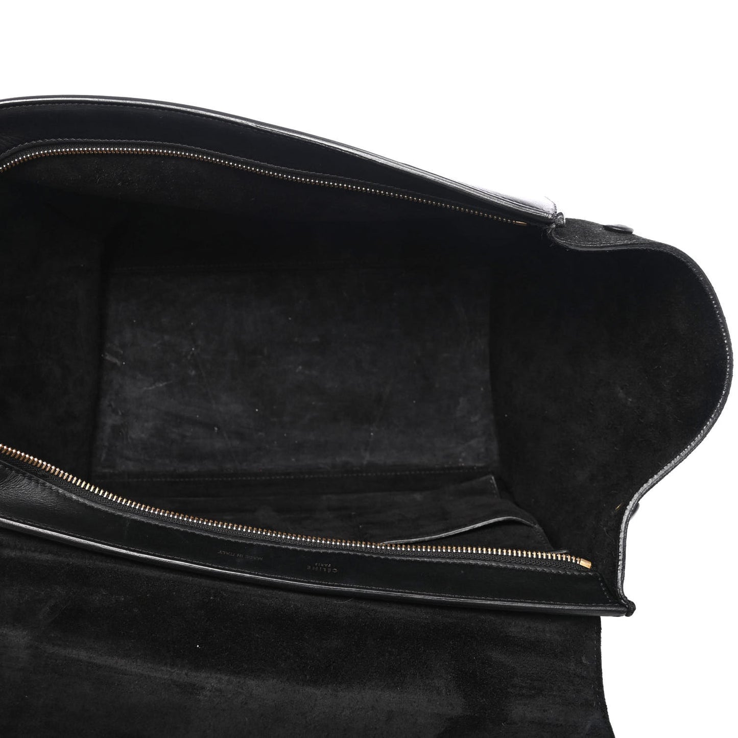 Smooth Calfskin Suede Medium Bi-Color Trapeze Black
