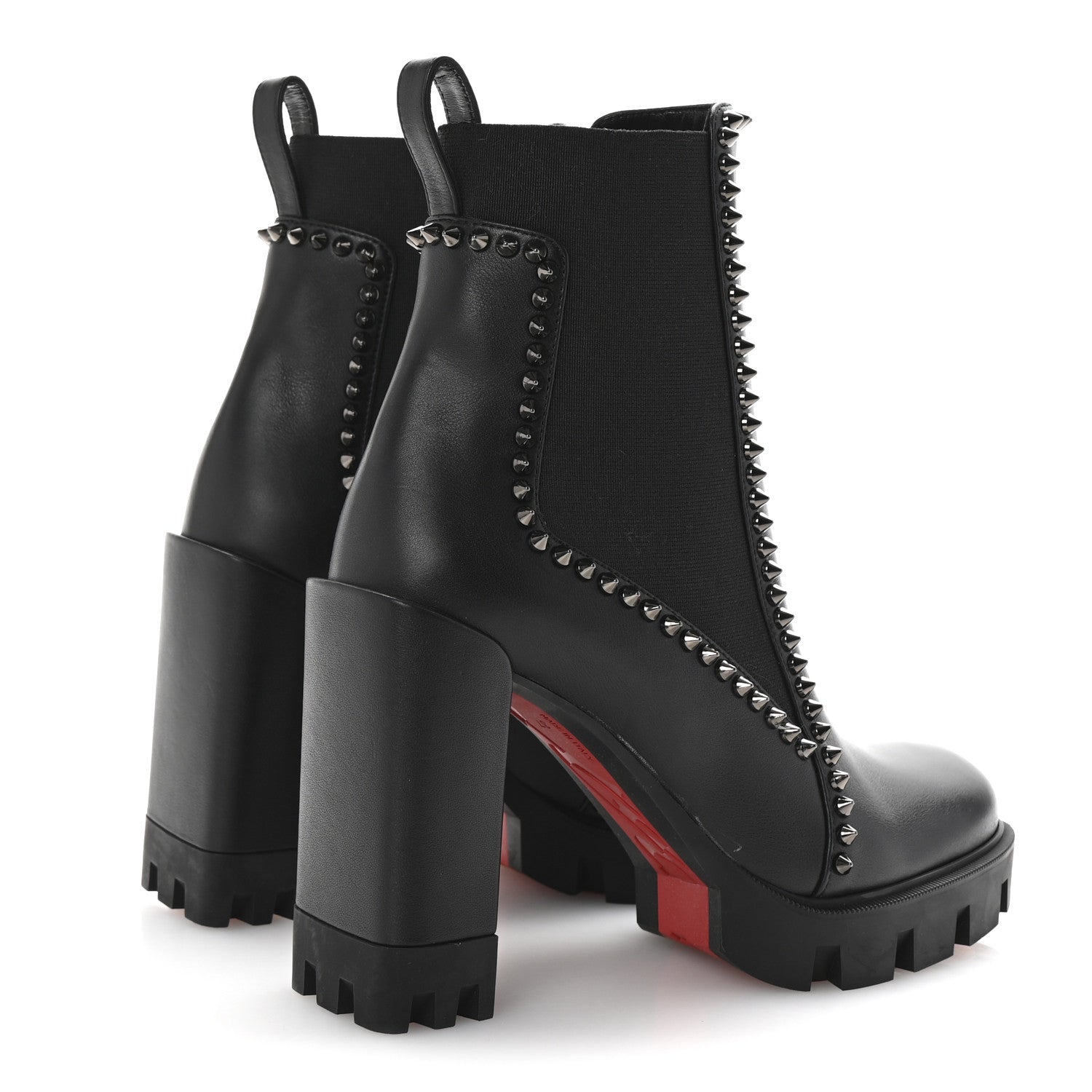 Christian Louboutin Nappa Out Line Spike Lug 100 Boots 37 Black 5 of 9