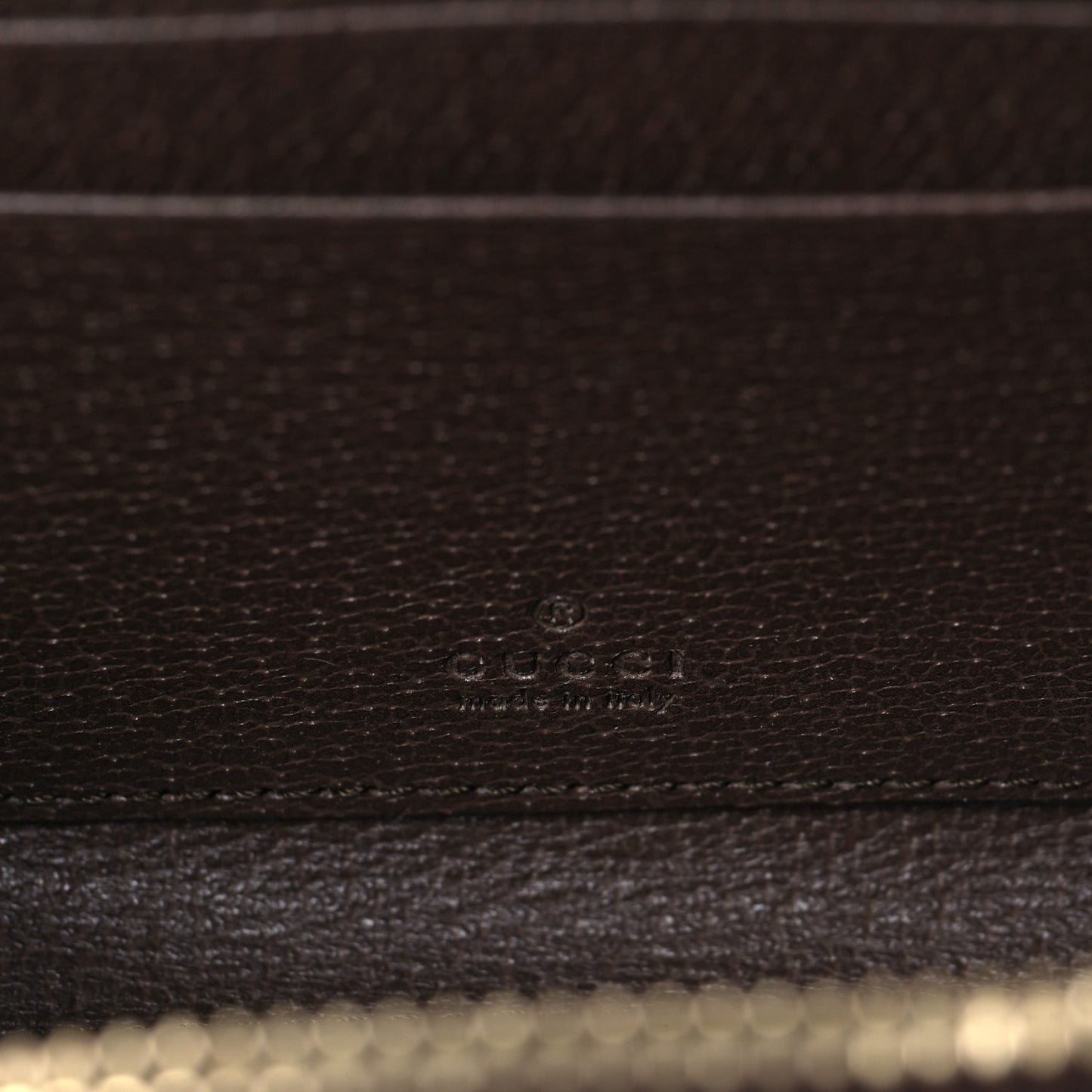 GG Supreme Monogram Textured Dollar Calfskin Web Ophidia Zip Around Card Case Wallet Beige Ebony New Acero