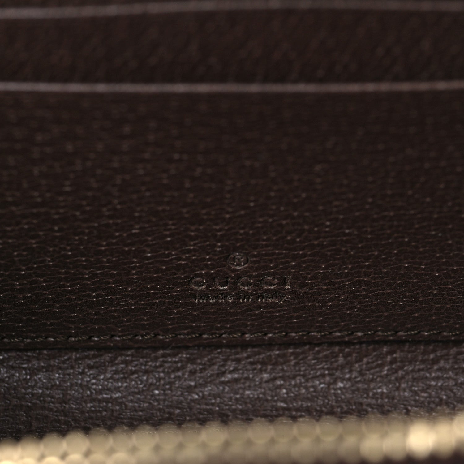Gucci GG Supreme Monogram Textured Dollar Calfskin Web Ophidia Zip Around Card Case Wallet Beige Ebony New Acero 6 of 7