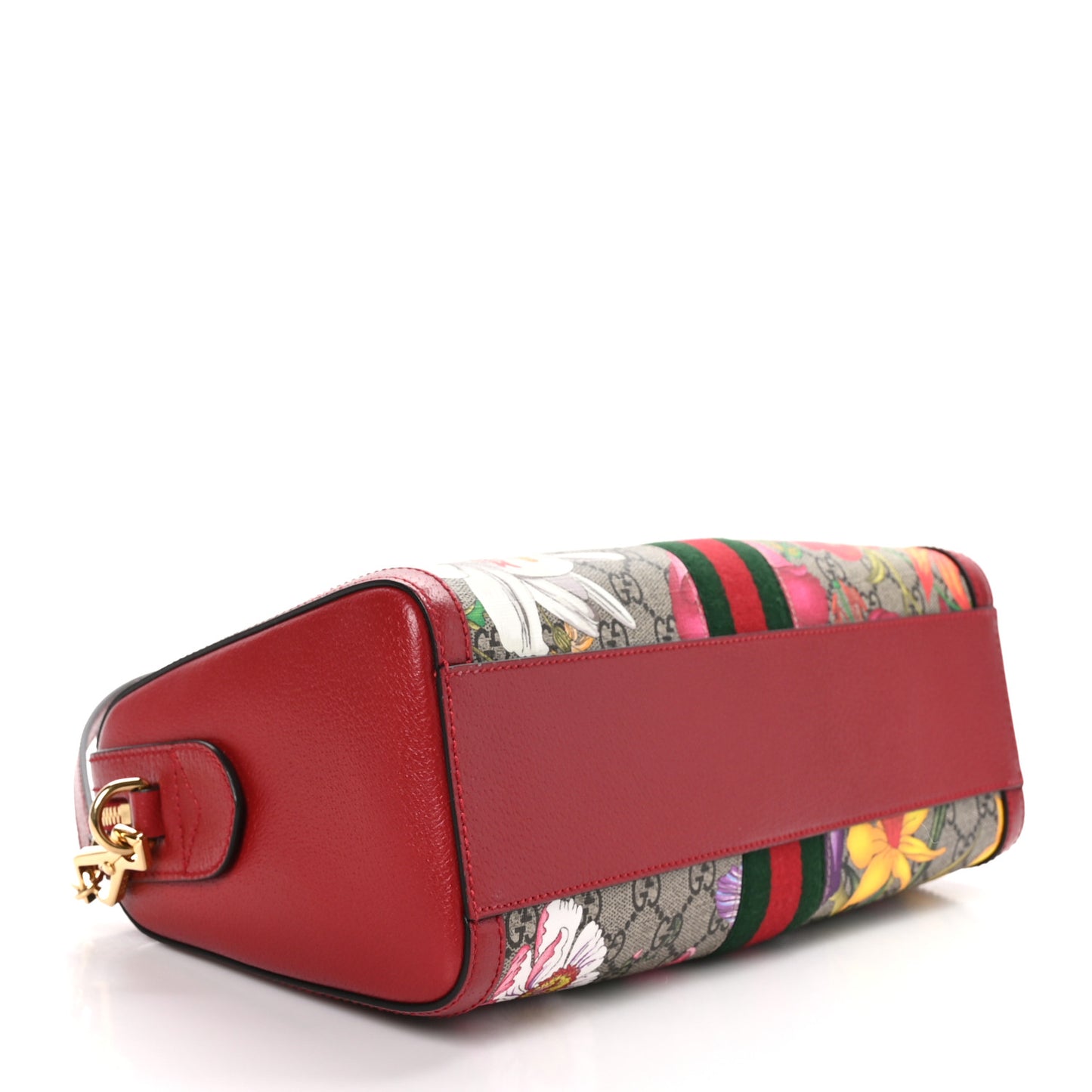 GG Supreme Monogram Flora Web Medium Ophidia Boston Red
