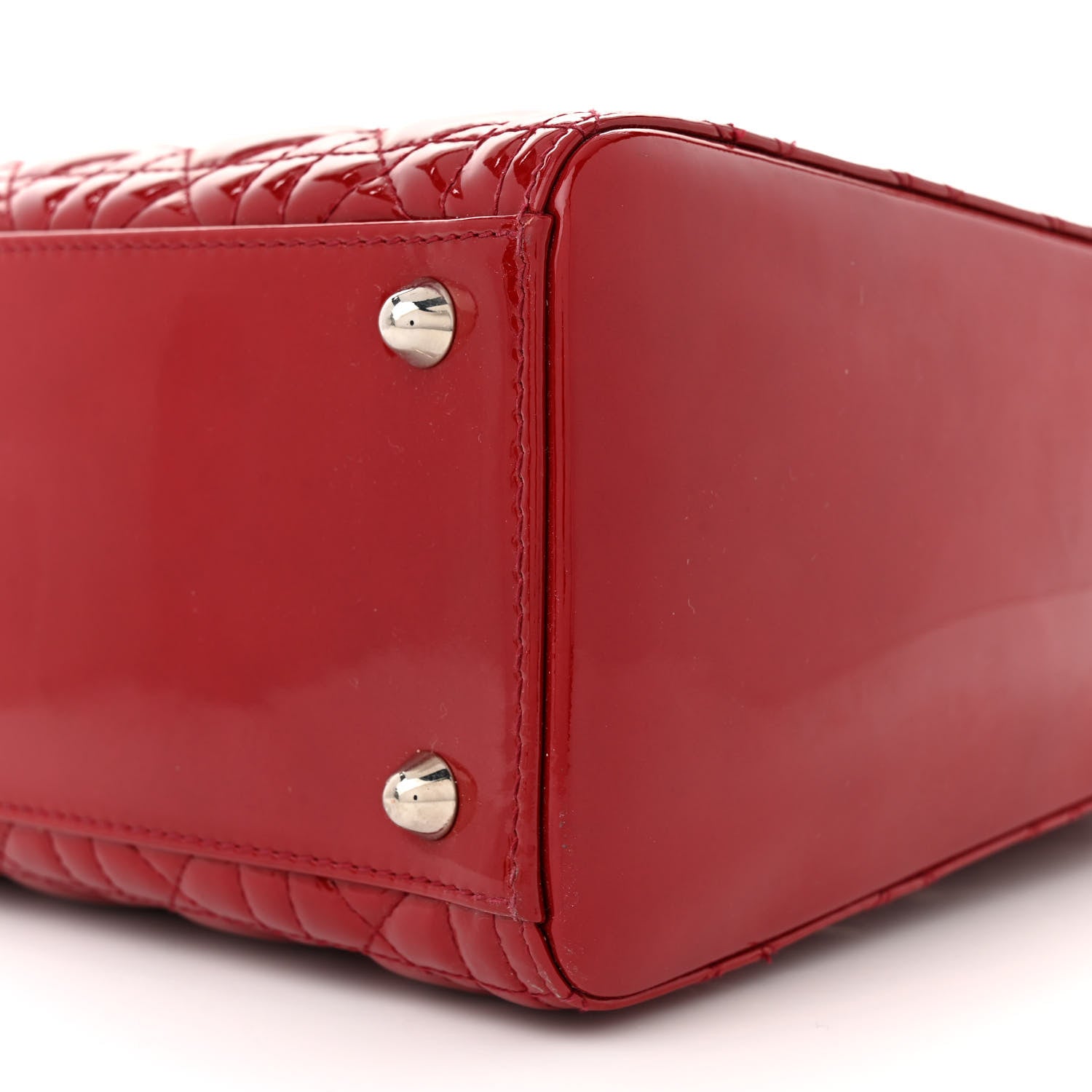Christian Dior Patent Cannage Large Lady Dior Red 10 of 14