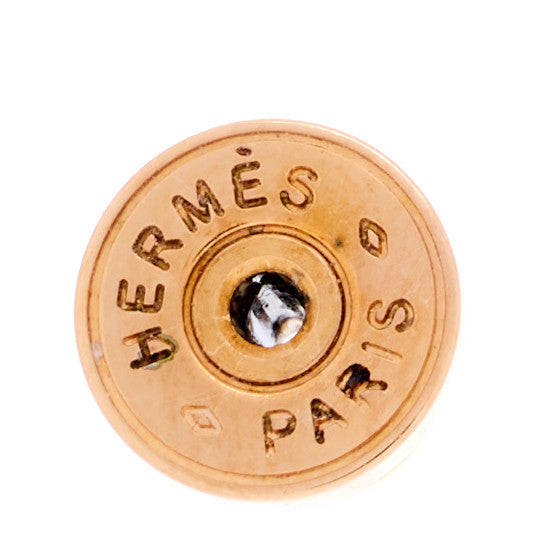 Hermes Rose Gold Lacquered Mini Pop H Earrings White 4 of 4
