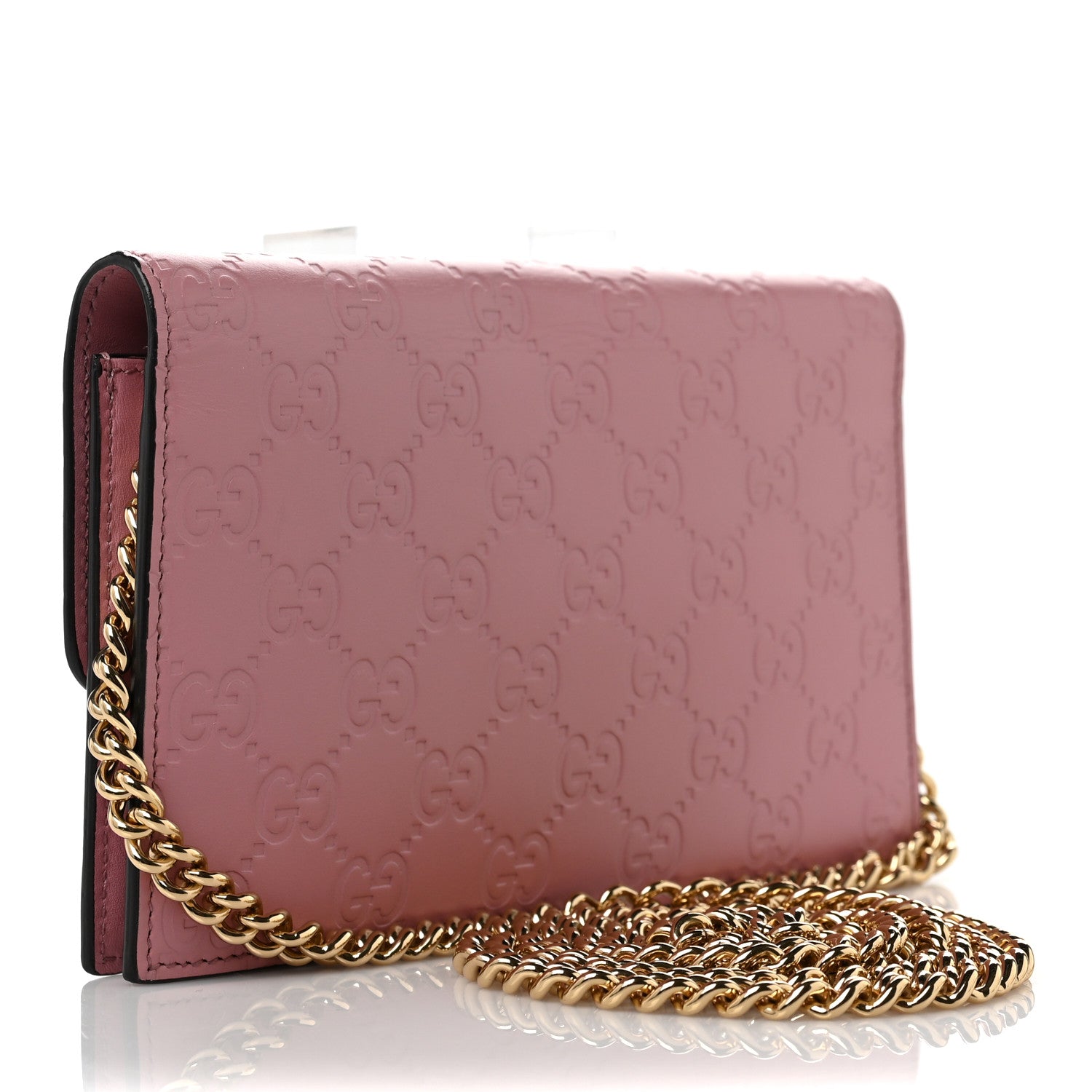 Gucci Guccissima Icon Chain Wallet Carmine Rose 3 of 8