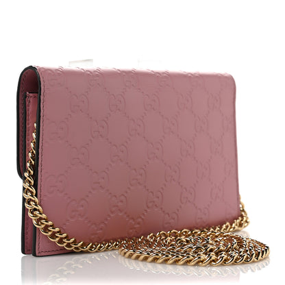 Gucci Guccissima Icon Chain Wallet Carmine Rose 3 of 8