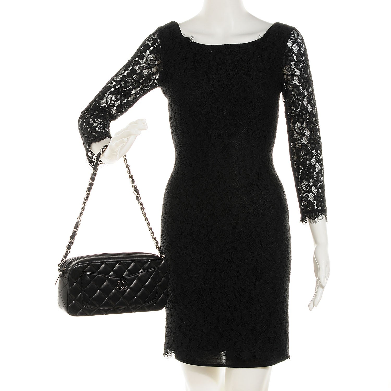 Chanel Lambskin Quilted Timeless Camera Case Black 2 of 8