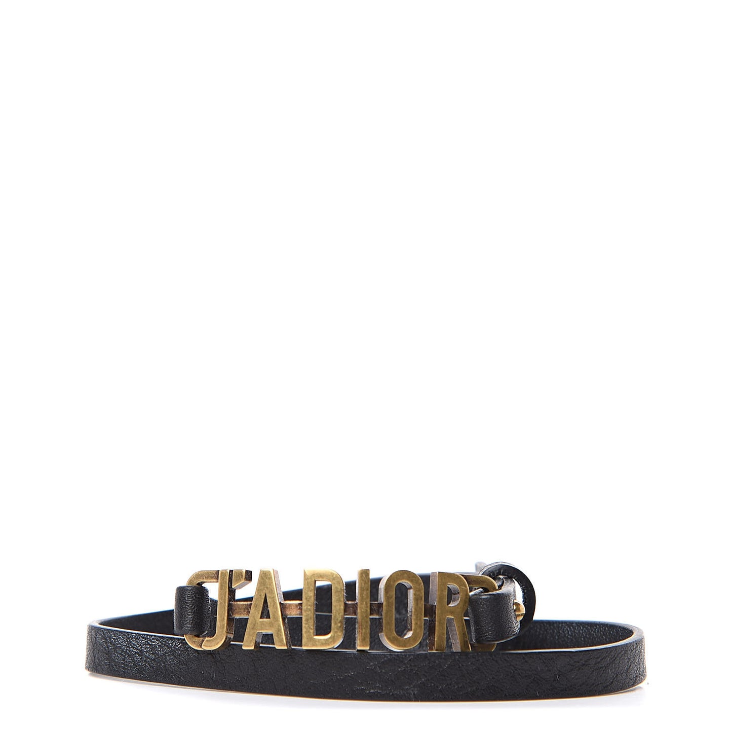 Calfskin J'adior Double Bracelet Black