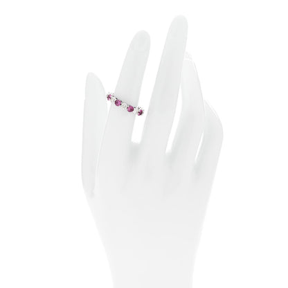 Tiffany Platinum Diamond Pink Sapphire Eternity Band Ring 51 5.75 2 of 5