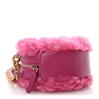 Chanel Shearling Sheepskin Chanel 19 Round Clutch With Chain Dark Pink 4 of 10