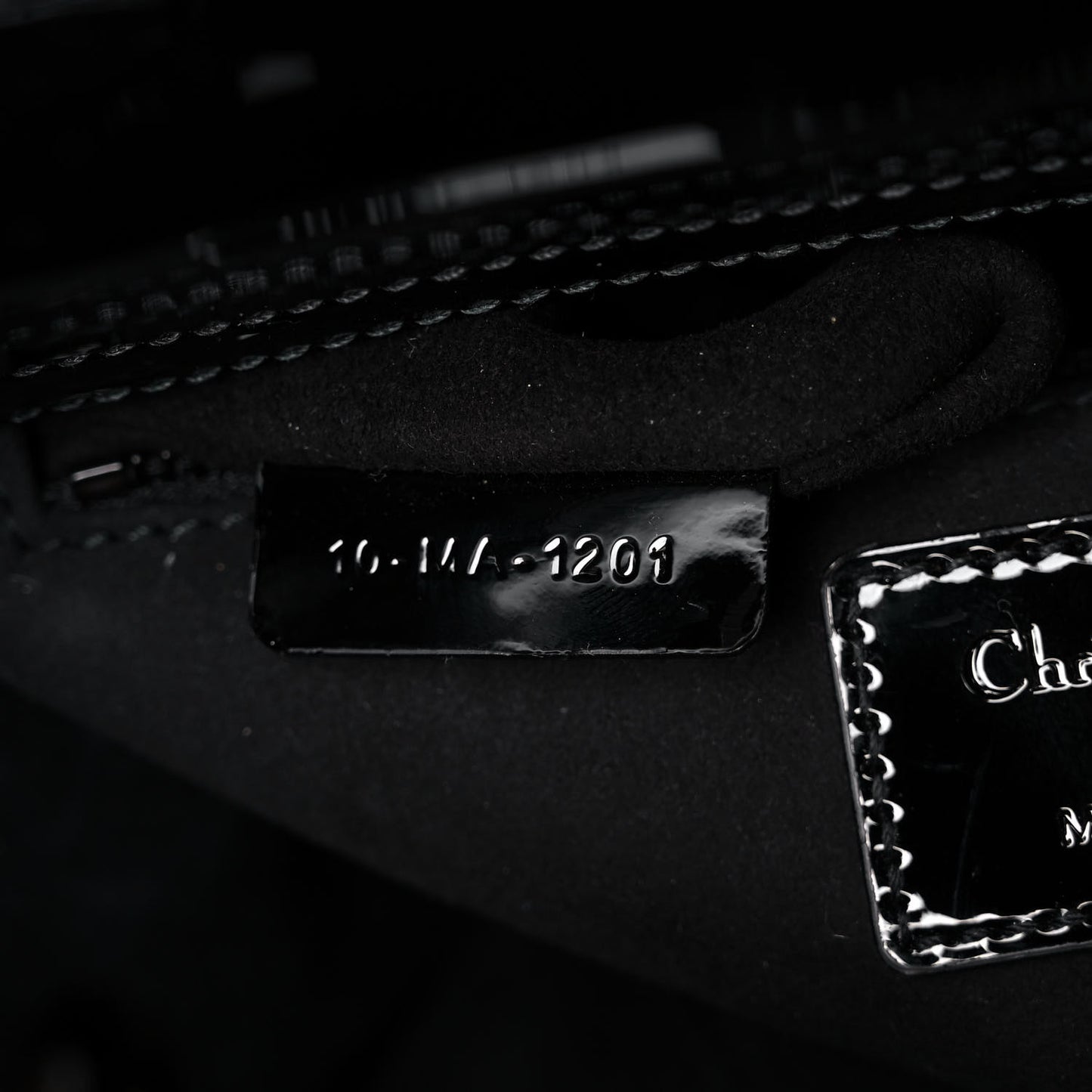 Patent Cannage Small Lady Dior Black