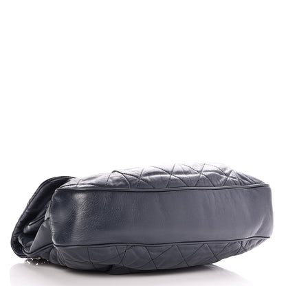 Chanel Calfskin Quilted Coco Pleats Flap Dark Navy Blue 4 of 8