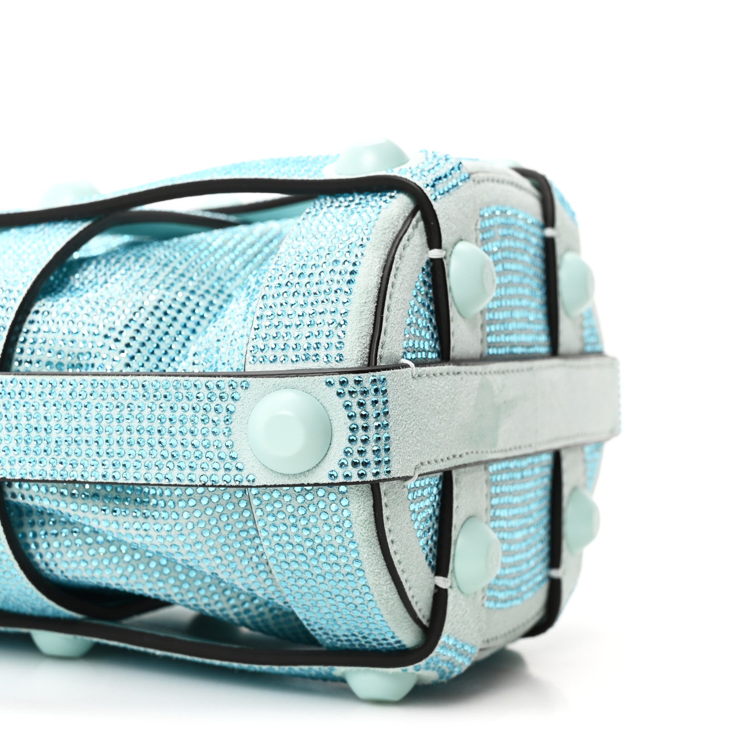 Salvatore Ferragamo Calfskin Crystal Small Cage Bag Blue 1823876