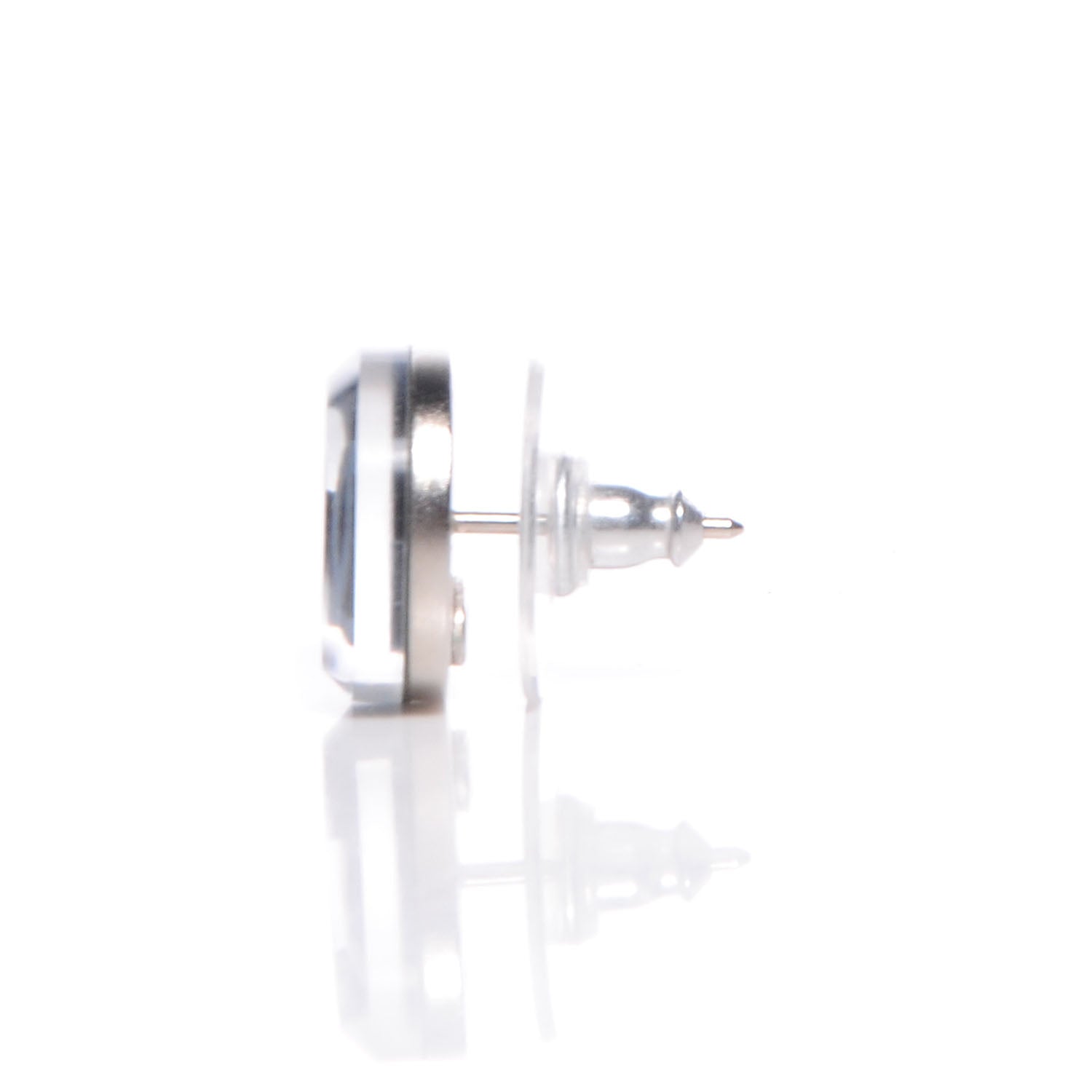 Chanel Translucent Resin CC Earrings Black 6 of 6