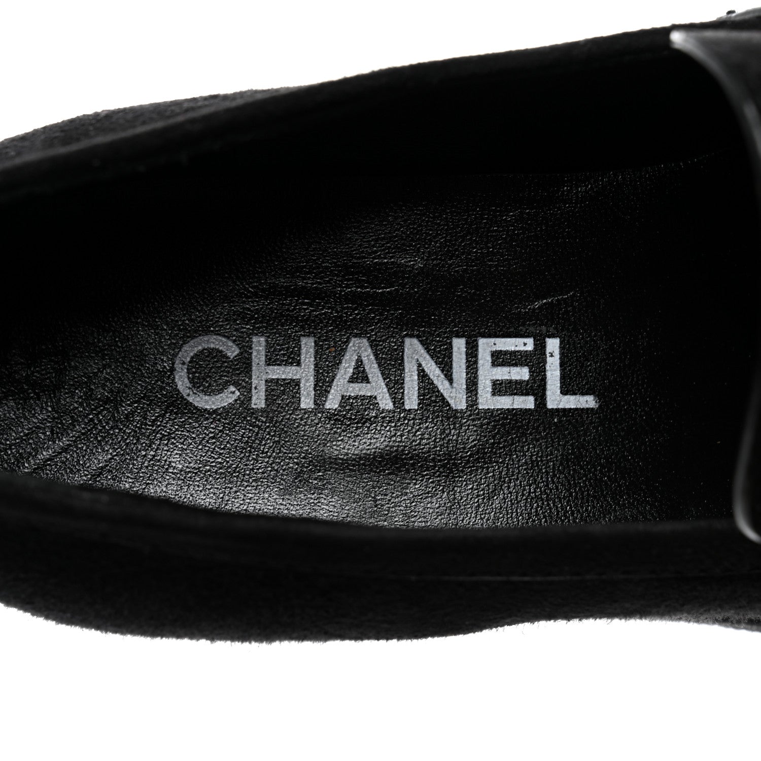 Chanel Suede CC Platform Loafers 38 Black 6 of 8