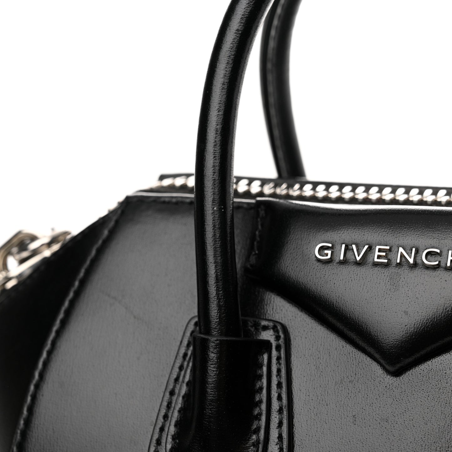 Shiny Lord Calfskin Mini Antigona Black
