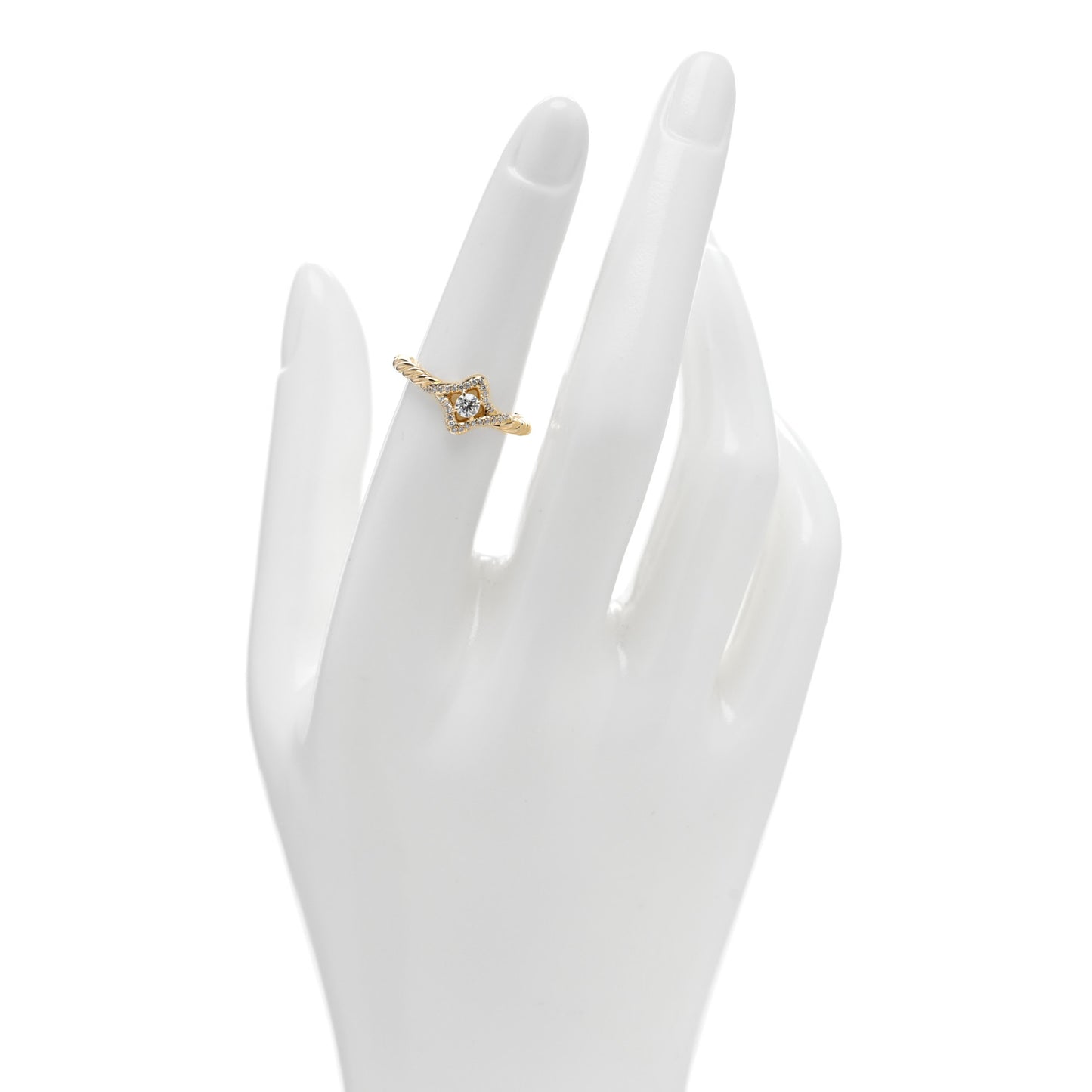 18K Yellow Gold Diamond 9mm Venetian Quatrefoil Ring 52 6