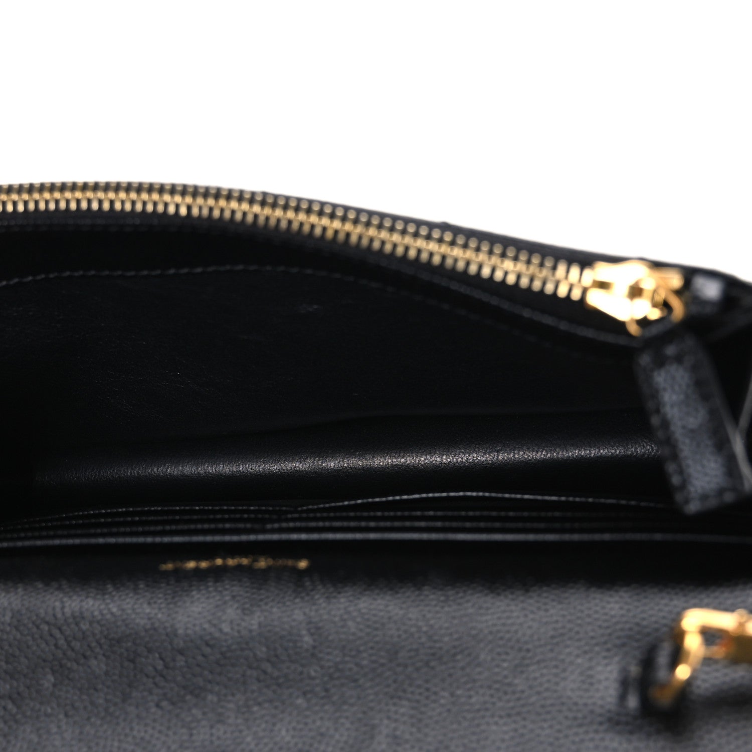 Saint Laurent Grain De Poudre Matelasse Chevron Monogram Envelope Chain Wallet Black 4 of 9