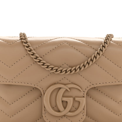 Gucci Calfskin Matelasse Monochrome Super Mini GG Marmont Shoulder Bag Camelia 8 of 10